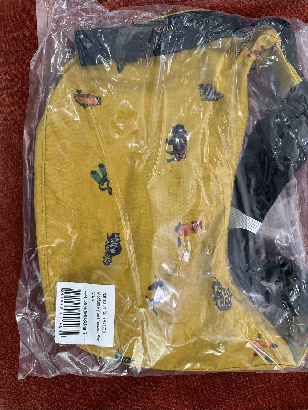 Baggu Naturalist Club MUSTARD crescent bag